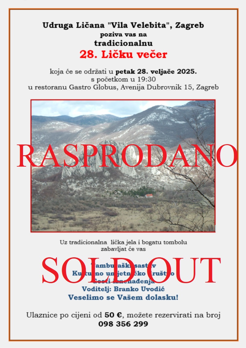 28.LICKA VECER 2025. PLAKAT1 RASPRODANO